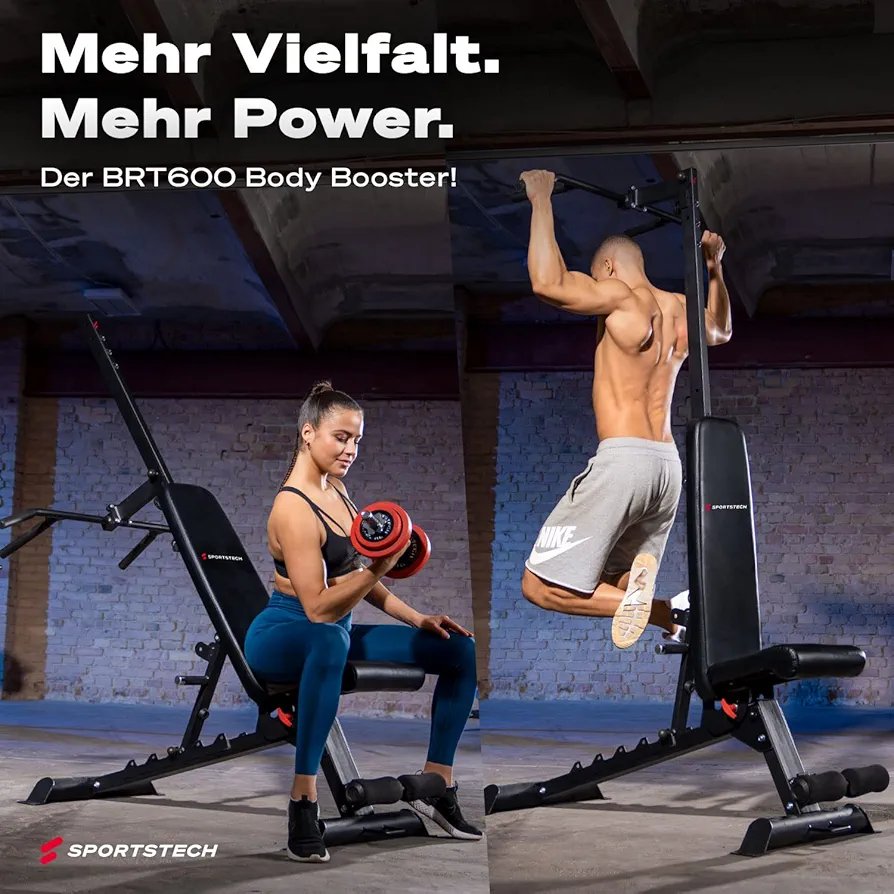 Adjustable Multifunctional Weight Bench with Pull-Up & Dip Station