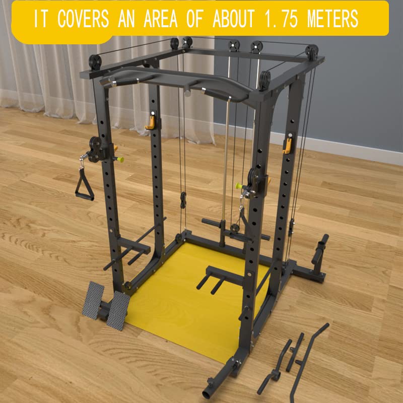 Multifunctional Power Cage Squat Rack with Cable Crossover