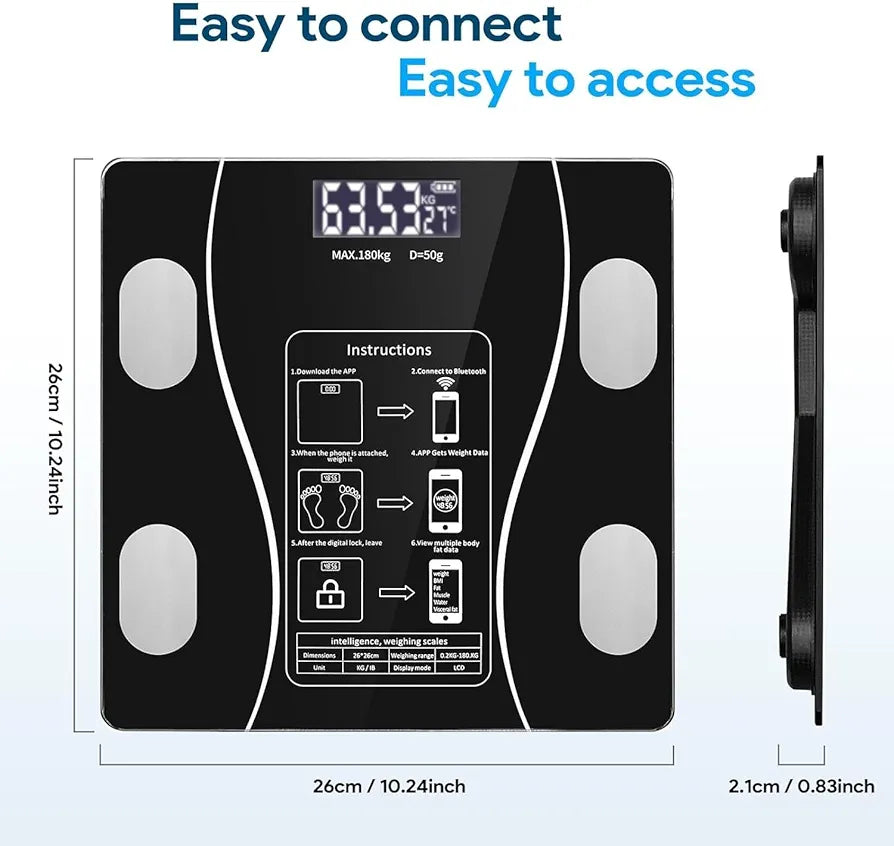 Body Fat Scale – Smart BMI Digital Bathroom Scale with App