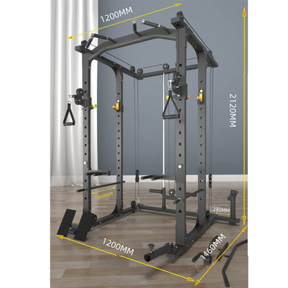 Multifunctional Power Cage Squat Rack with Cable Crossover